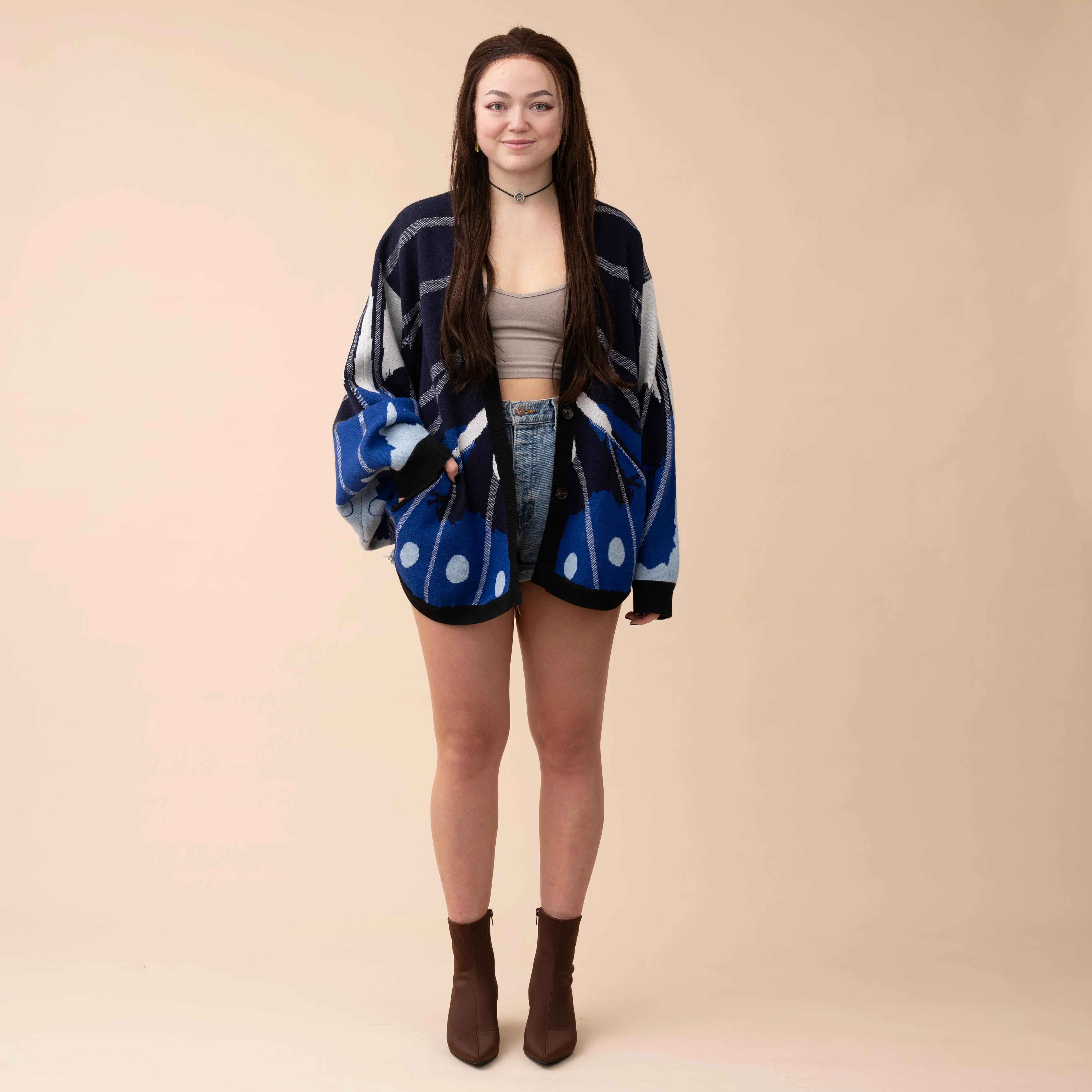 Magpie Crow Butterfly Cardigan - Image 3
