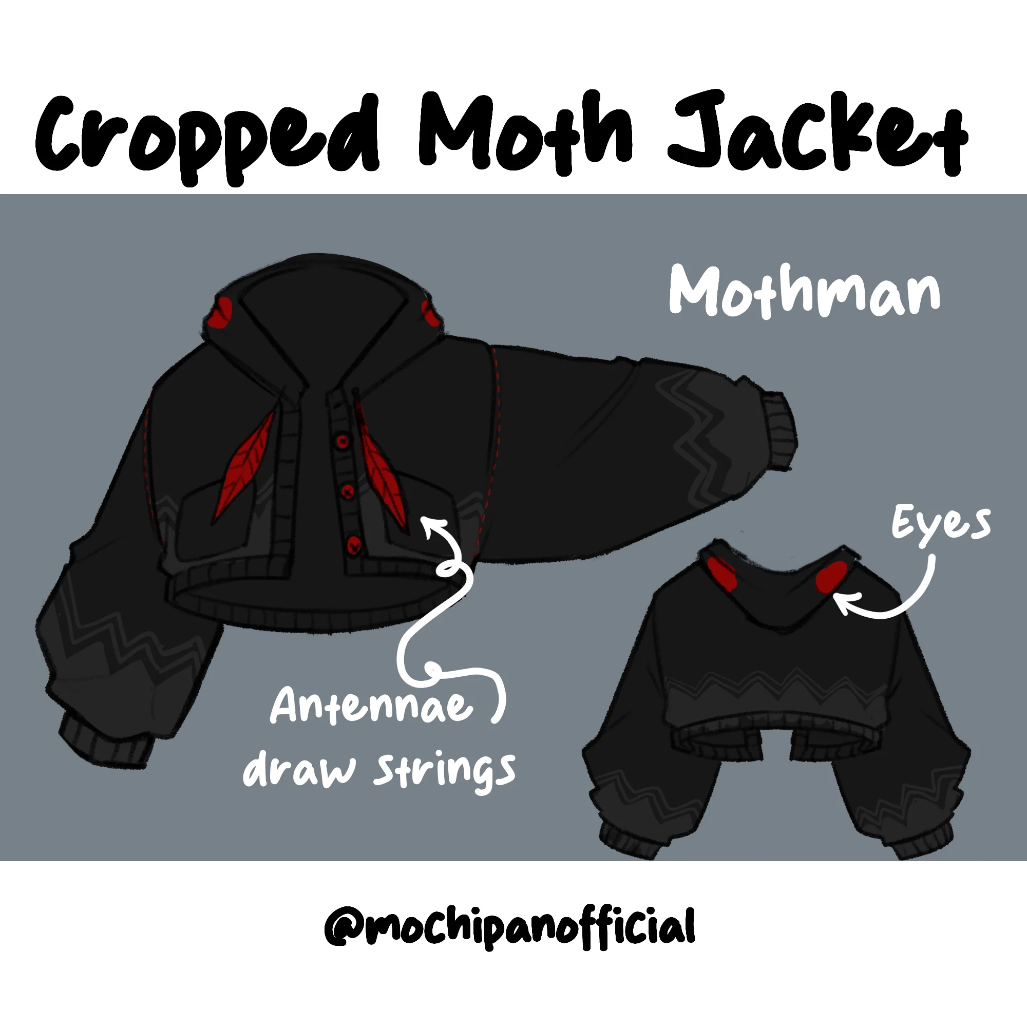 Mothman Cropped Jacket (Pre-Order CLOSED) (ESD August 30th - September 30th, 2026) - Image 7