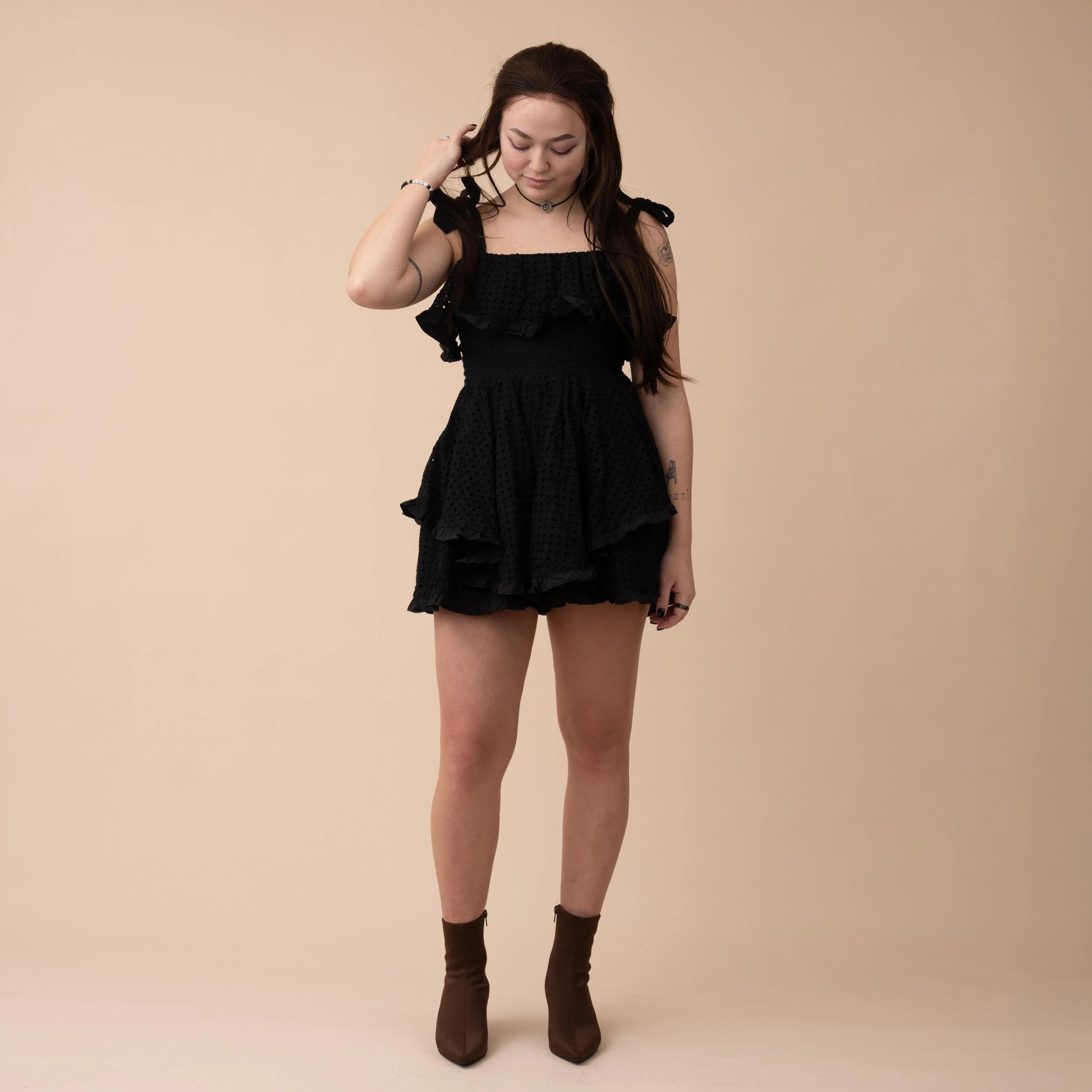 Obsidian Petals 100% Cotton Romper - Image 10