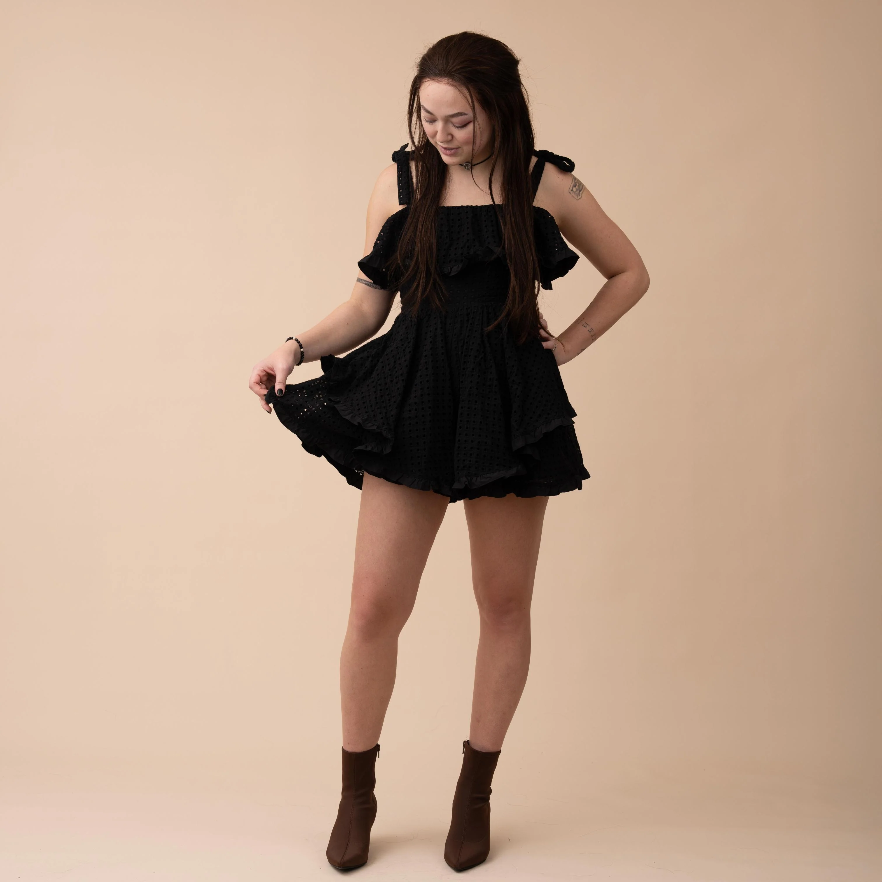 Obsidian Petals 100% Cotton Romper - Image 11
