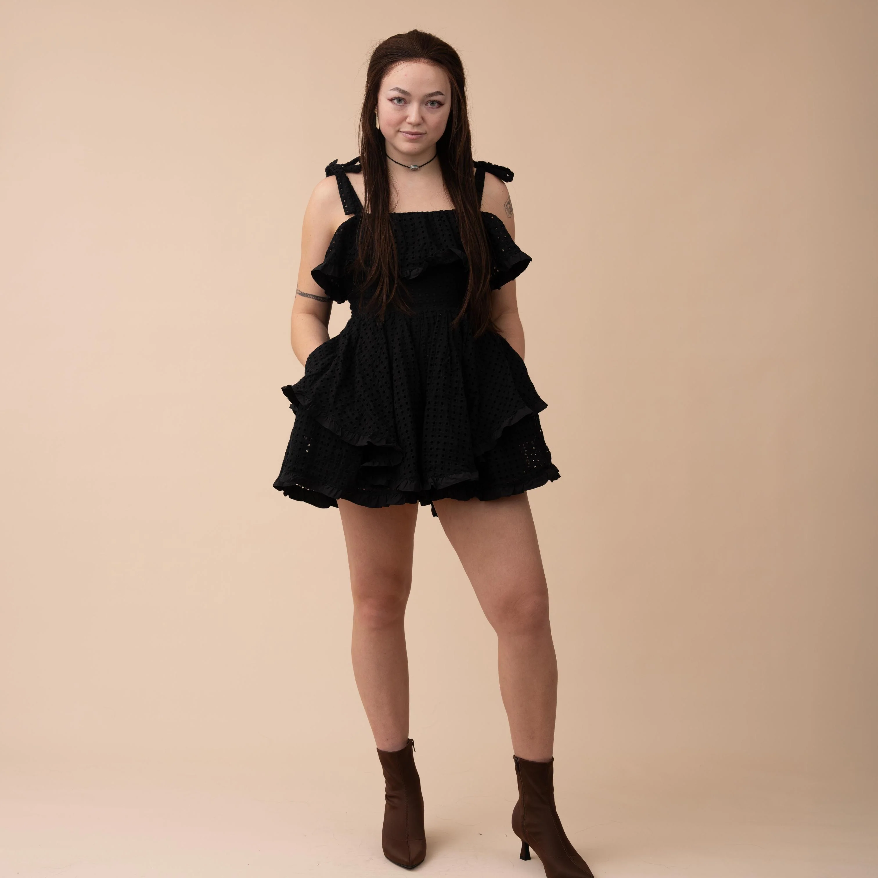 Obsidian Petals 100% Cotton Romper - Image 3