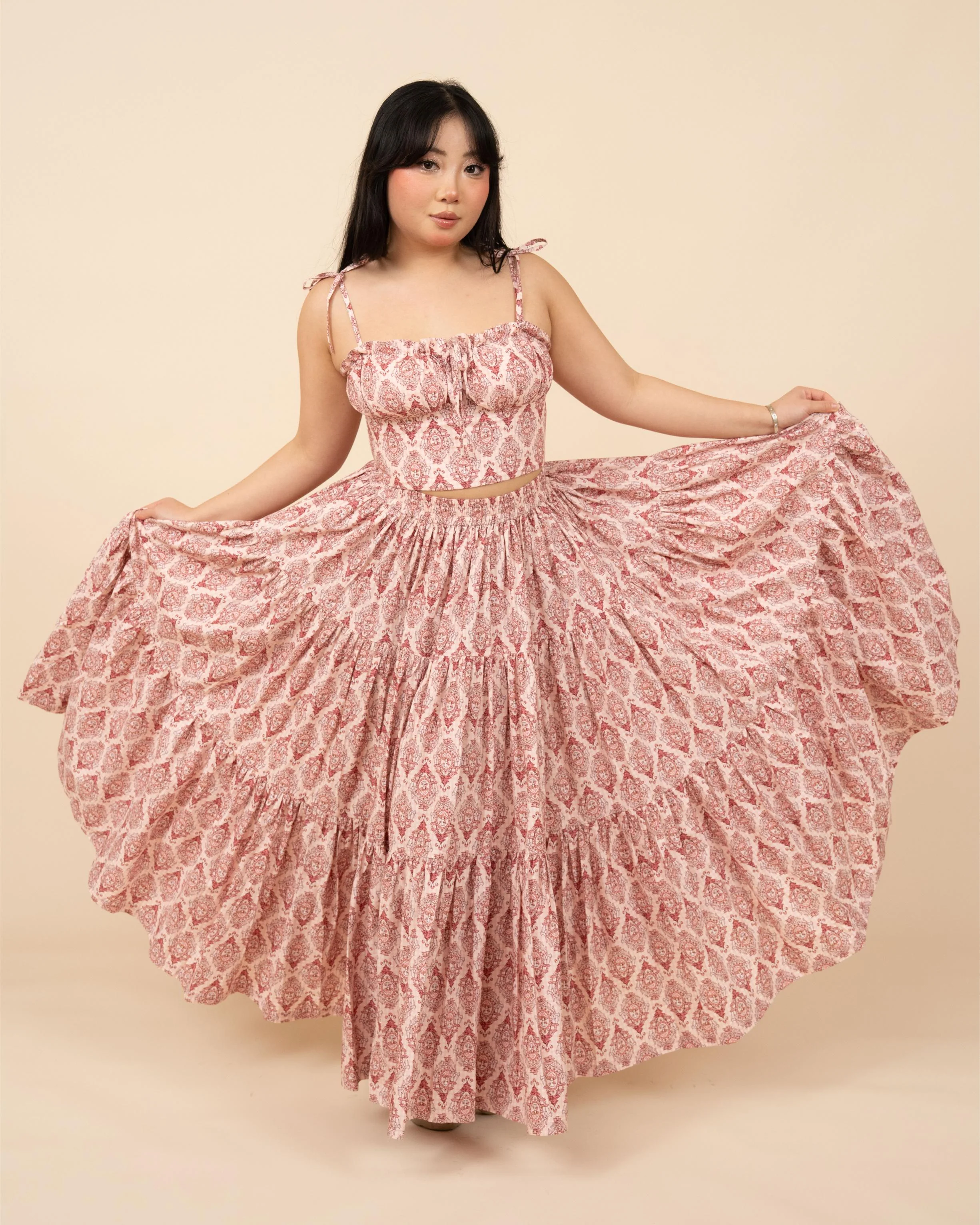 Pink Damask Mushroom Skirt - Image 7