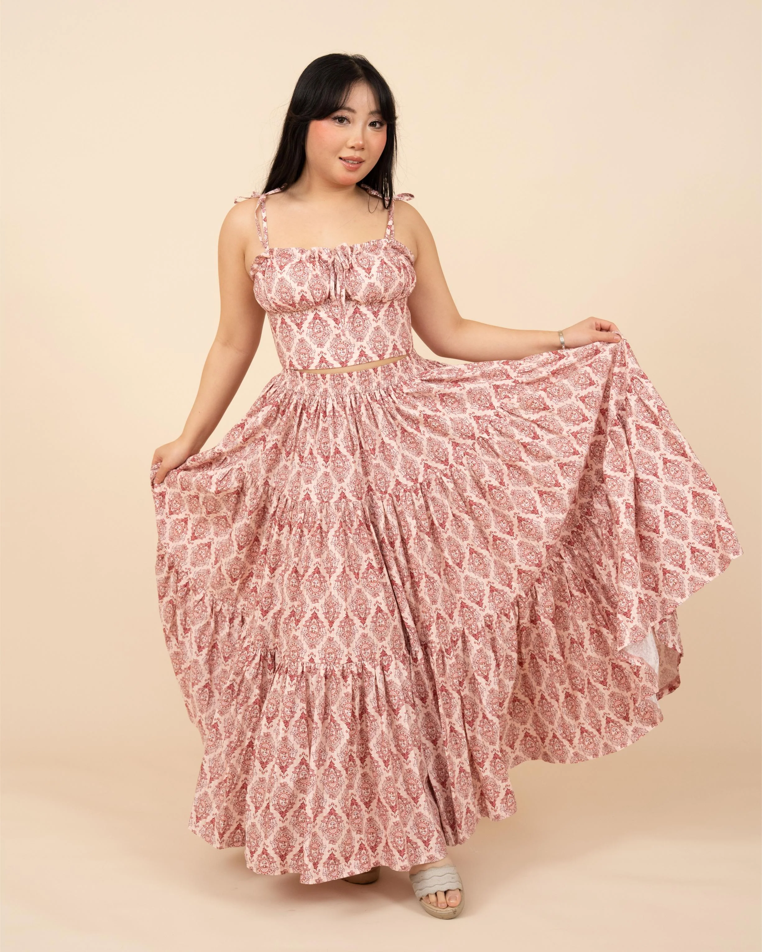 Pink Damask Mushroom Skirt - Image 8
