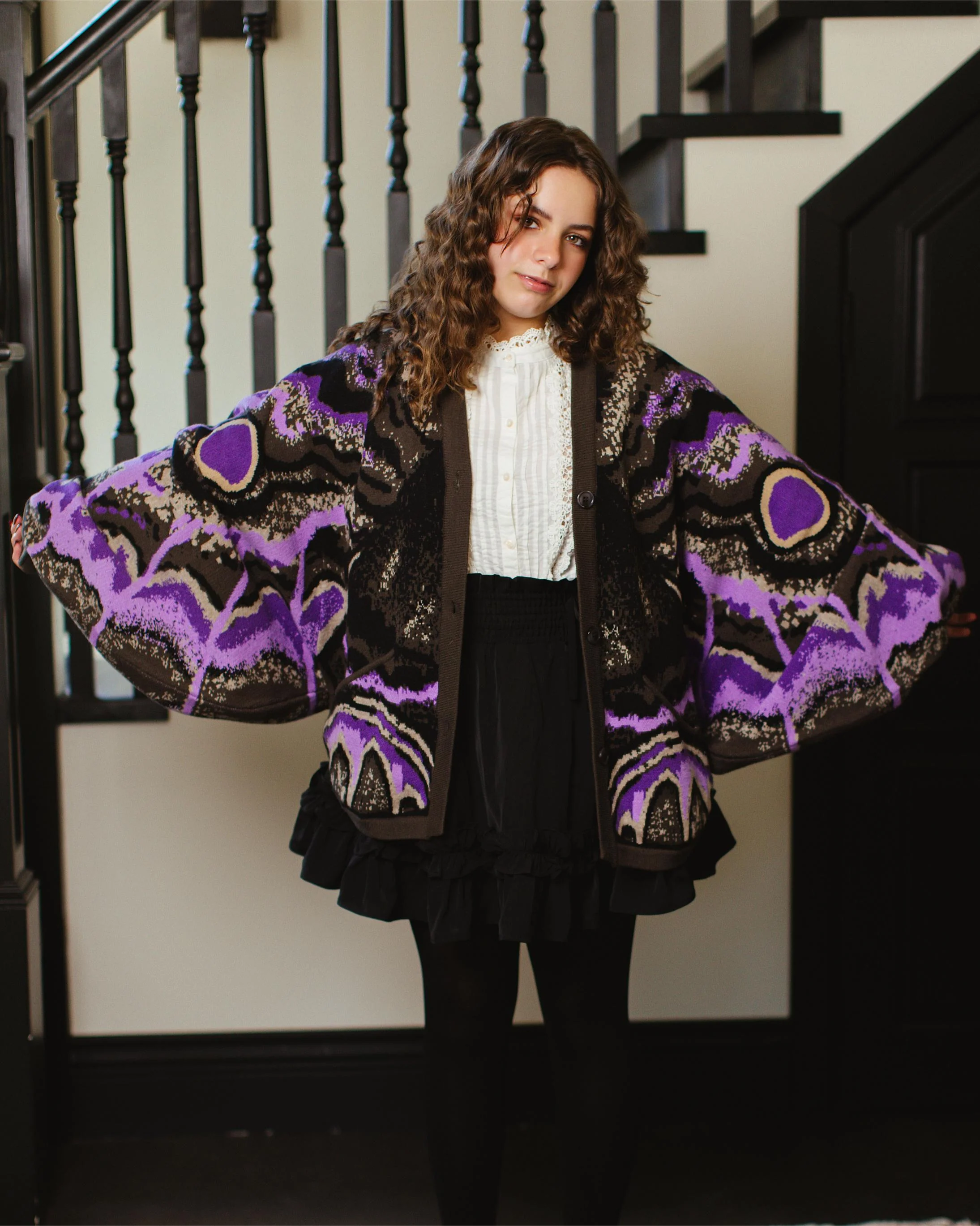 Black Witch Moth Cardigan (Pre-Order CLOSED) (ESD: August 30th - September 10th, 2026) - Image 3