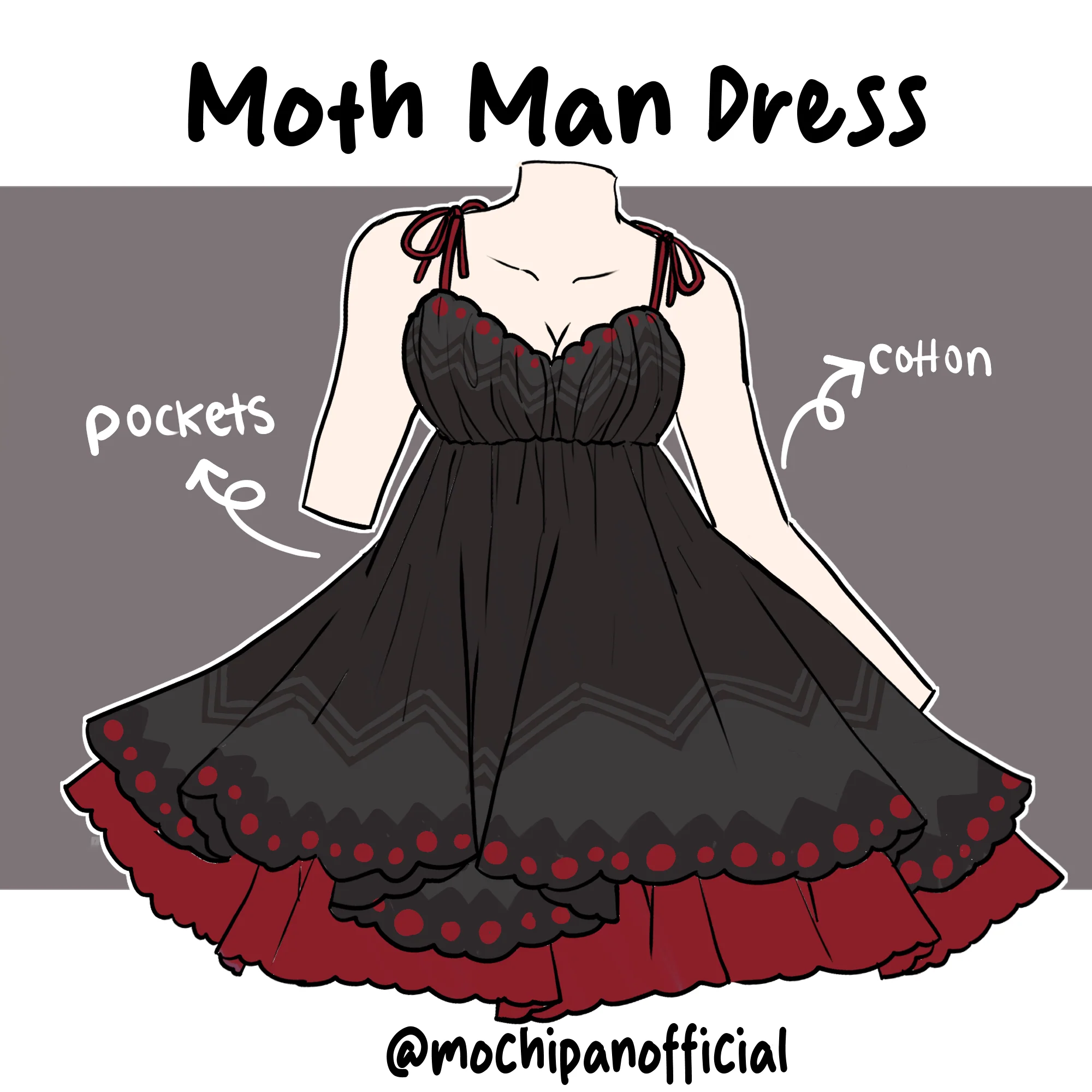 Mothman Dress (Pre-Order CLOSED) (ESD August 15th - 30th, 2026) - Image 8